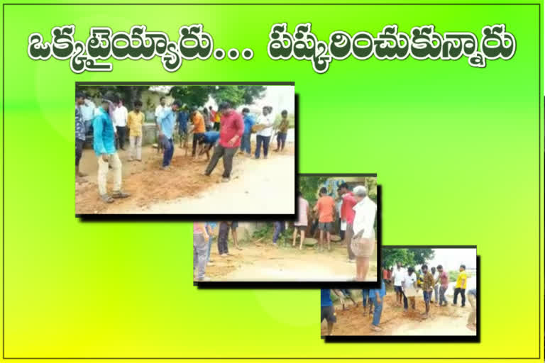 Road repair works done by Khammam youth