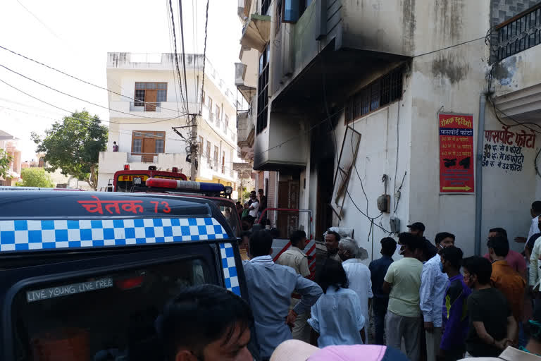 caught fire in godam in jaipur