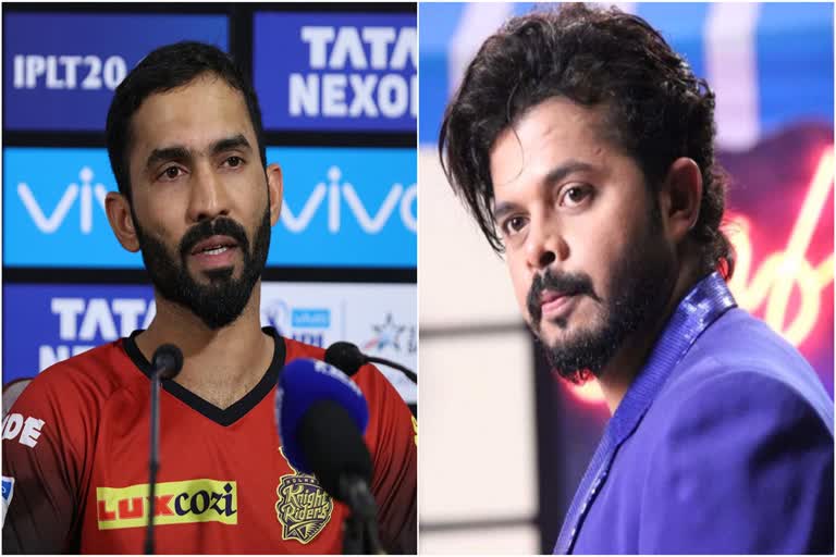 Sreesanth and Dinesh Karthik