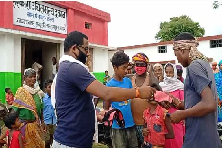 Sarpanch and Upasarpanch distributed masks to villagers