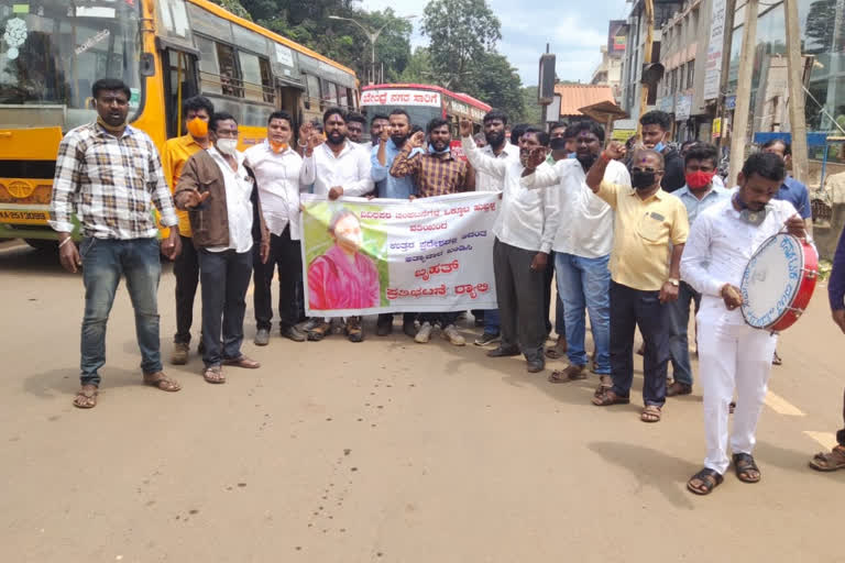 various organizations Protest in Hubli