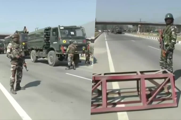 Terrorists fired upon road opening party of CRPF near Tangan bypass on the outskirts of Srinagar city