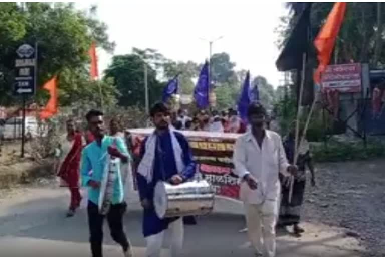 bahujan community rally from akluj to malshiras for sakal maratha reservation