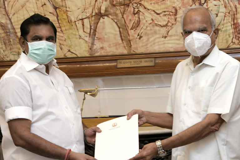 TN CM meets governor banwarilal purohit