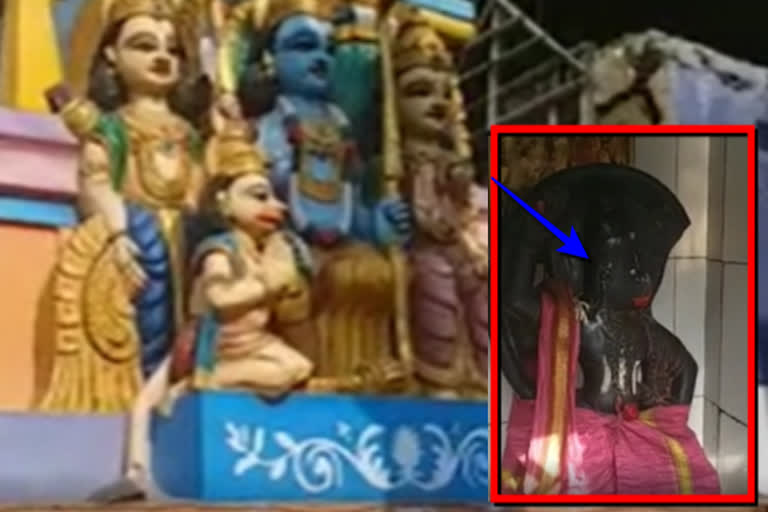 Unidentified persons who destroyed the statue of Anjaneyaswamy in Adoni