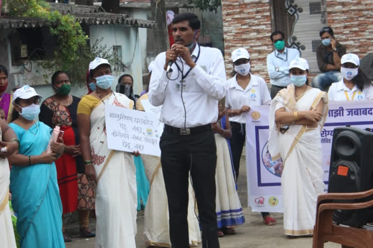 awareness of women about corona through rallies under umed abhiyan