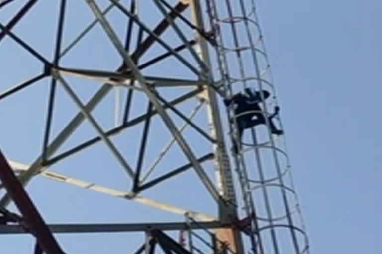 young-person-climb-a-cell-tower-in-naidupet-nellore-district