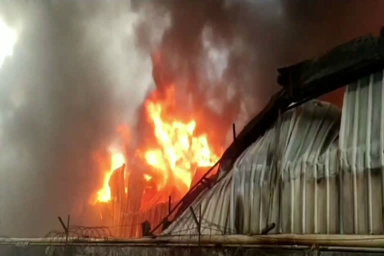 Fire in leather factory in badi industrial area of sonipat