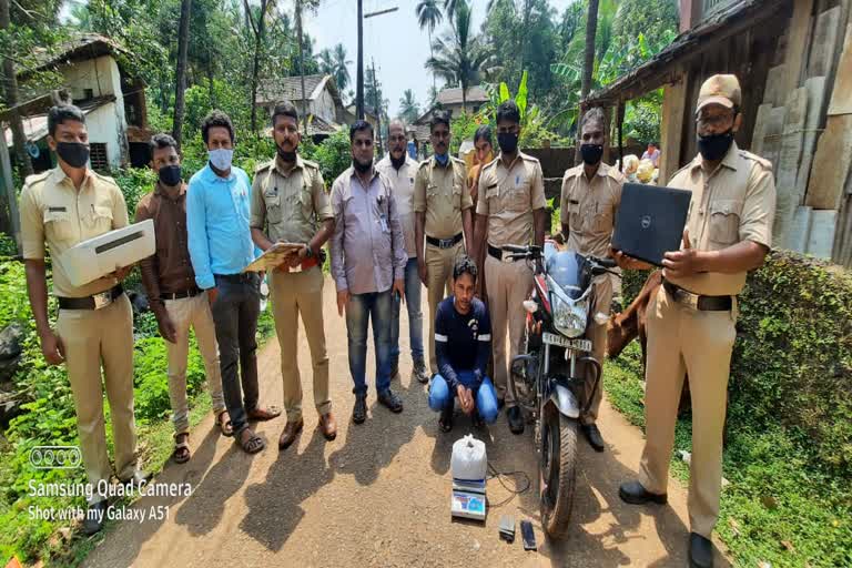 young-man-arrested-who-transporting-marijuana-in-bike