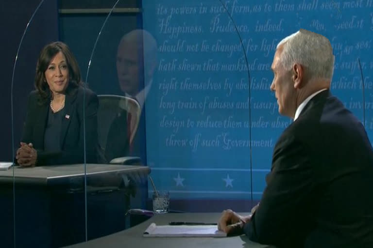 In VP debate, plexiglass an extra participant on the stage