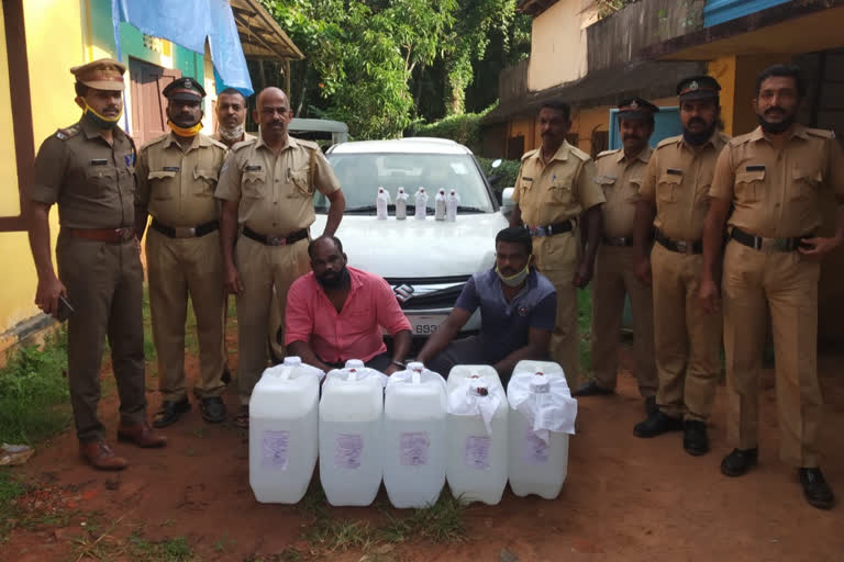 sprit seizure  kerala excise spirit seizure  trivandrum  trivandrum spirit seizure  തിരുവനന്തപുരം  തിരുവനന്തപുരത്ത് സ്‌പിരിറ്റ് പിടികൂടി  കേരളാ എക്സൈസ്