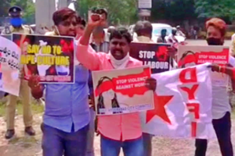 dyfi protest in hyderabad a