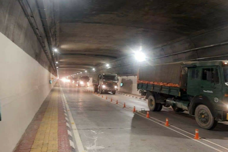 Army convoy passes through Atal Tunnel