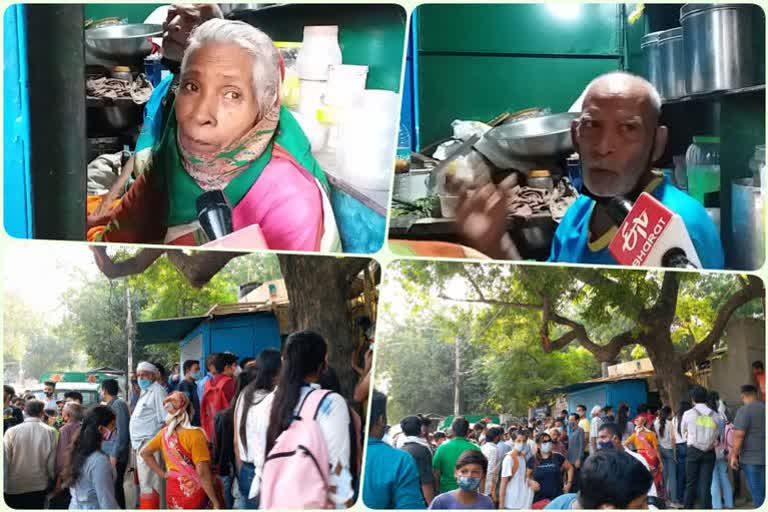 Long queues of people at Baba  ka Dhaba in malviya nagar gain popularity from social media