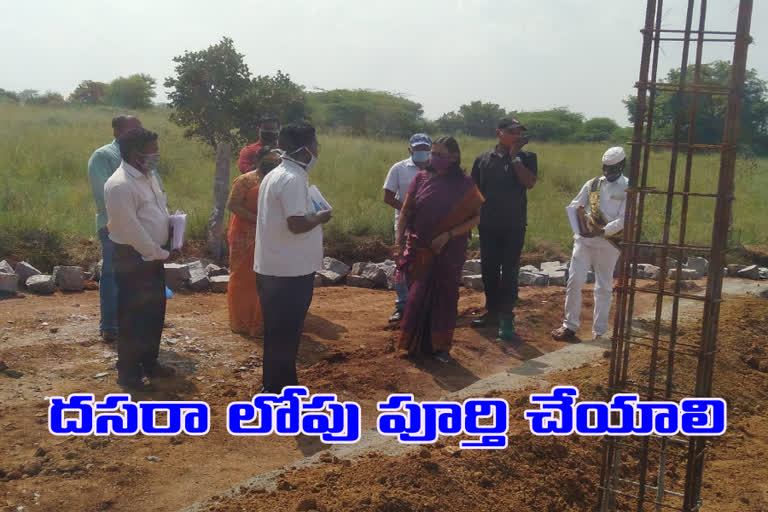 collector anitha rama chandran suddenly visited raithu vedika constructions in yadadri district