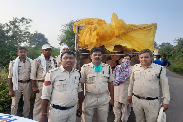 Panna police caught vehicle smuggling teak