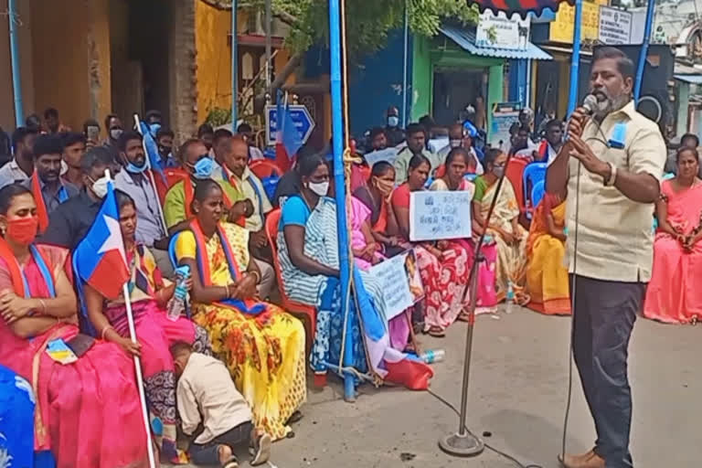 vck-protest-in-tiruvallur-against-hathras-rape