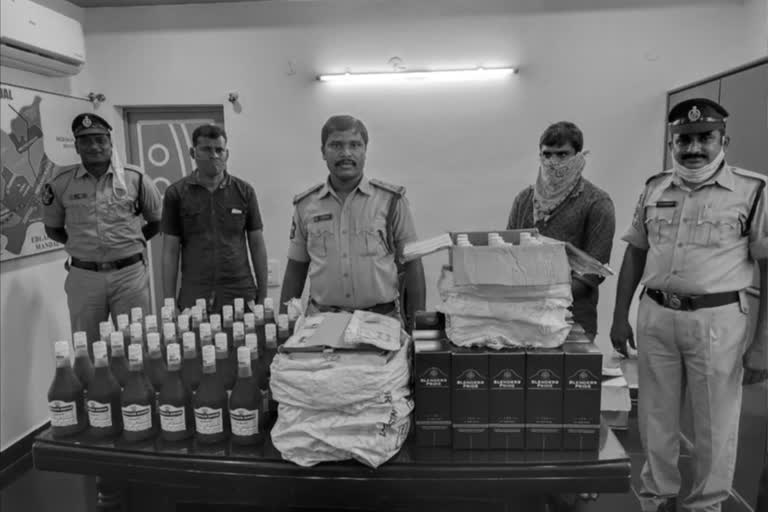 telangana liquor caught by girangipuram police