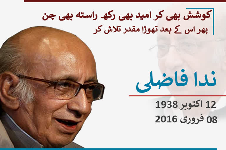 Birthday of Famous Urdu poet nida fazli