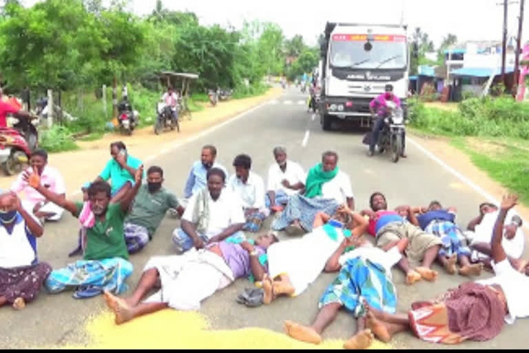 Vaduvur farmers protest