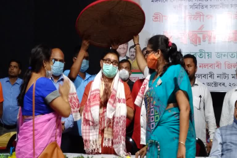 mp-dilip-saikia-welcomed-by-bjp-at-nalbari