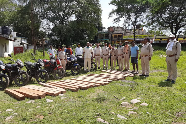 Smuggling wood with a bike