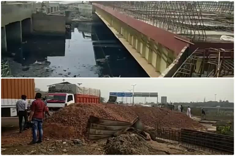 Delhi Flood department making bridge in Bhalswa ward