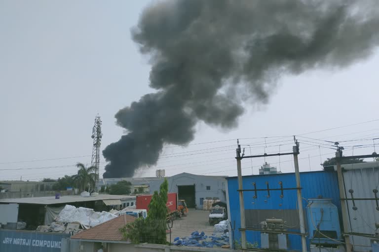 A fire broke out at a chemical factory in Ahmedabad city