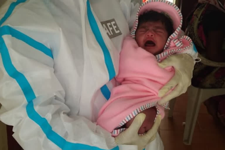 corona patient woman gave birth to a healthy newborn in rajnandgaon