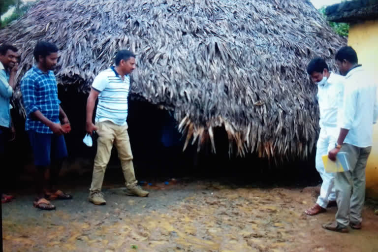 Officers visiting flood   areas in Narsipatnam