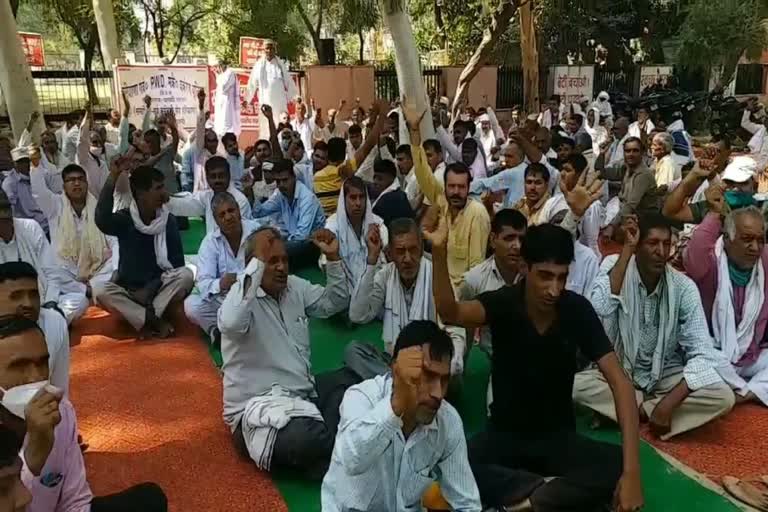 Mechanical Works Union protest in Bhiwani