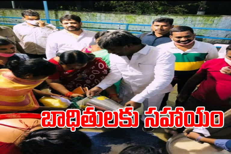 deputy speaker distributed rice to musi flood people secunderabad