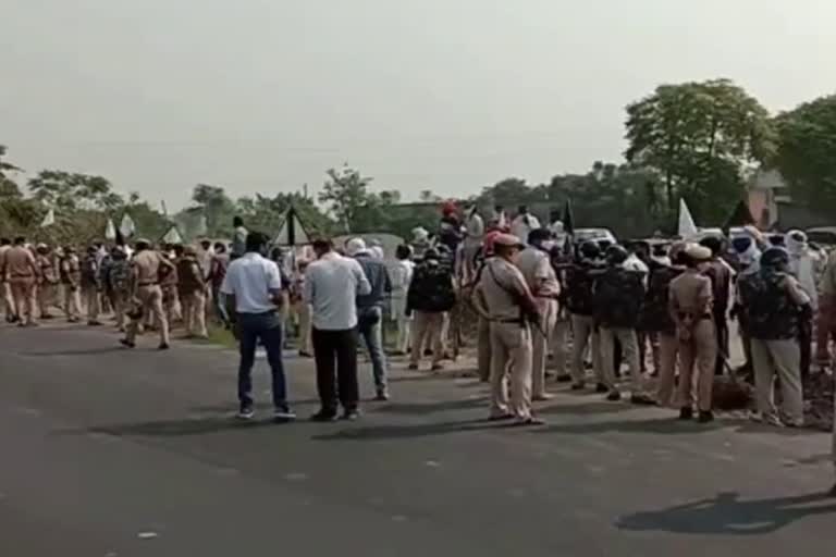 farmers protest against kanwarpal gurjar tractor rally on farms laws