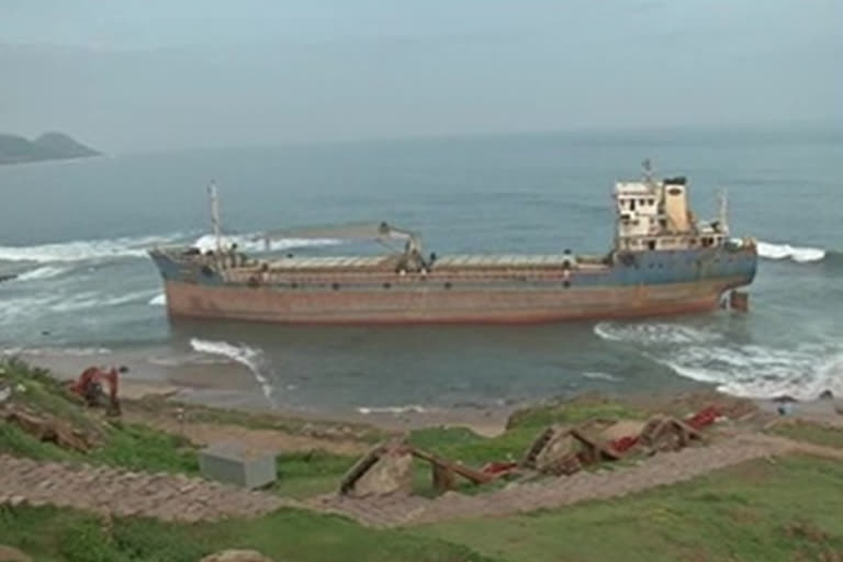 Bangladesh ship washed ashore off the coast of Visakha