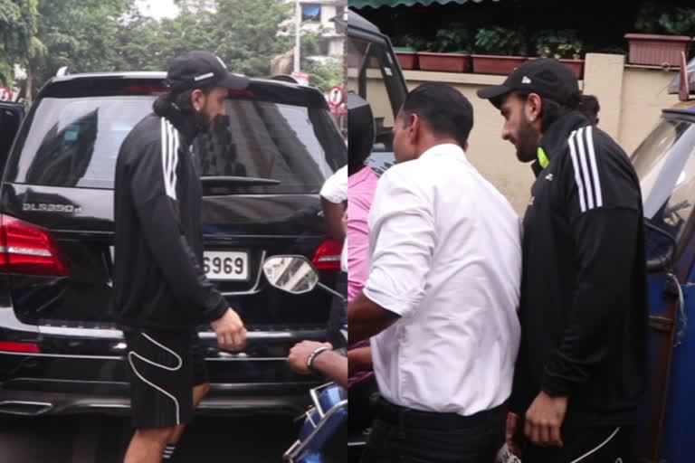 Ranveer Singh inspects damage after bike brushes against his swanky car