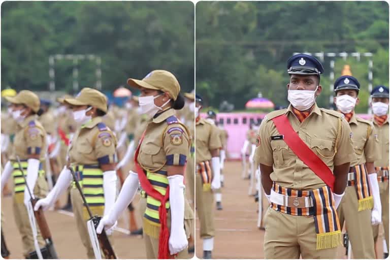 സംസ്ഥാനത്ത് ഏകീകൃത പരിശീലനം പൂര്‍ത്തിയാക്കിയ ആദ്യ പൊലീസ് ബാച്ച് സത്യപ്രതിജ്ഞ ചെയ്തു  ആദ്യ പൊലീസ് ബാച്ച് സത്യപ്രതിജ്ഞ ചെയ്തു  ഡിജിപി ലോക്‌നാഥ് ബെഹ്‌റ  ഡിജിപി ലോക്‌നാഥ് ബെഹ്‌റ ഓണ്‍ലൈനായി സല്യൂട്ട് സ്വീകരിച്ചു  The first batch of police  The first batch of police complete the unified training  sworn