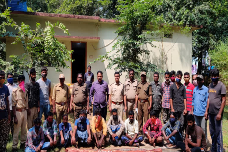 forest officers take over red sandalwood  at akusela