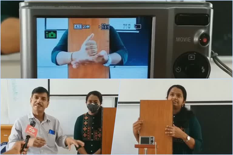 Research student of Kerala Central University  student develops new device for the deaf  ബധിരര്‍ക്കായി പുത്തന്‍ ഉപകരണം  കേരള കേന്ദ്ര സർവകലാശാല  വി ആദ്യത്യ  ഡോ.ആർ.രാജേഷ്