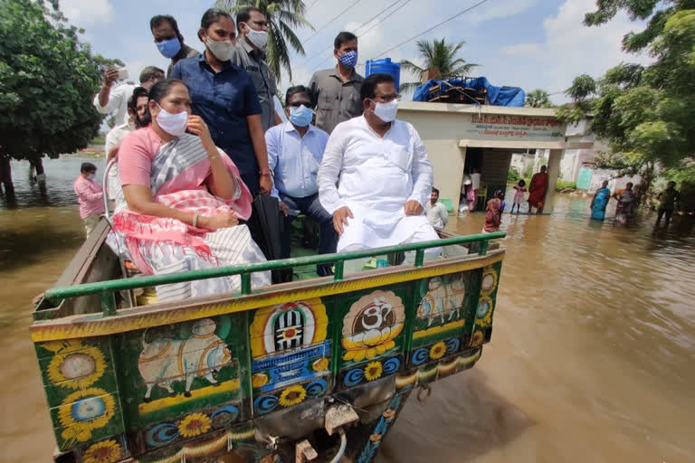 ap ministers visit flood areas