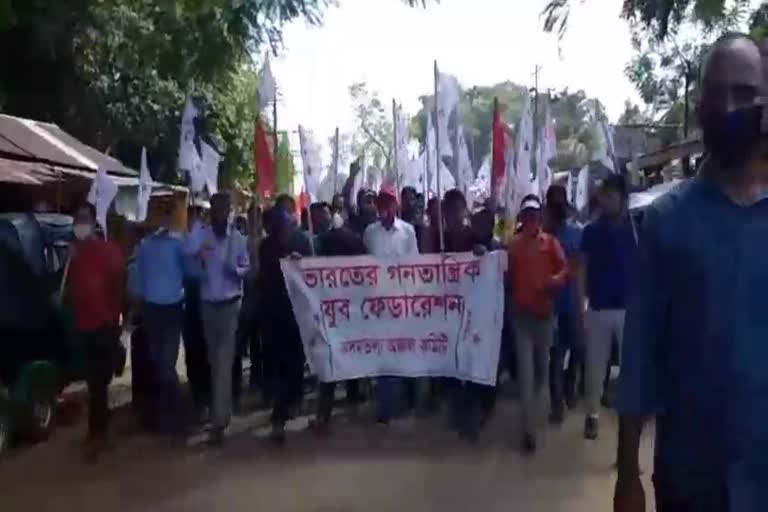 Massive Protest By CPIM At Tripura