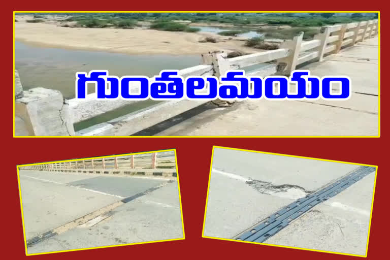 bridge on penna canal was damaged at jammalamadugu kadapa district