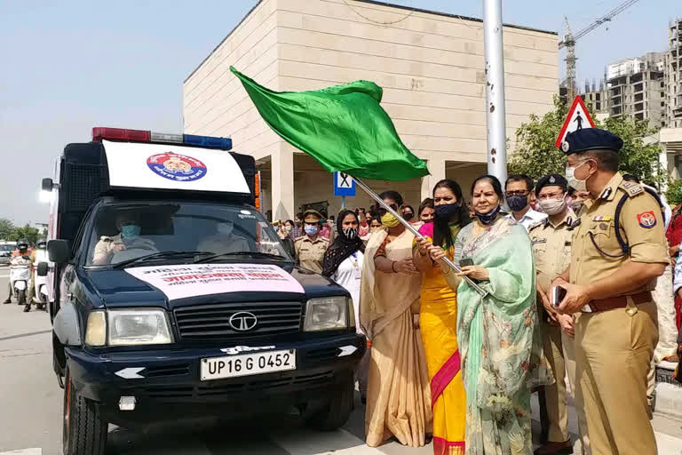 UP Women Commission chairman Vimla Batham gets Mission Shakti van flagged in Noida