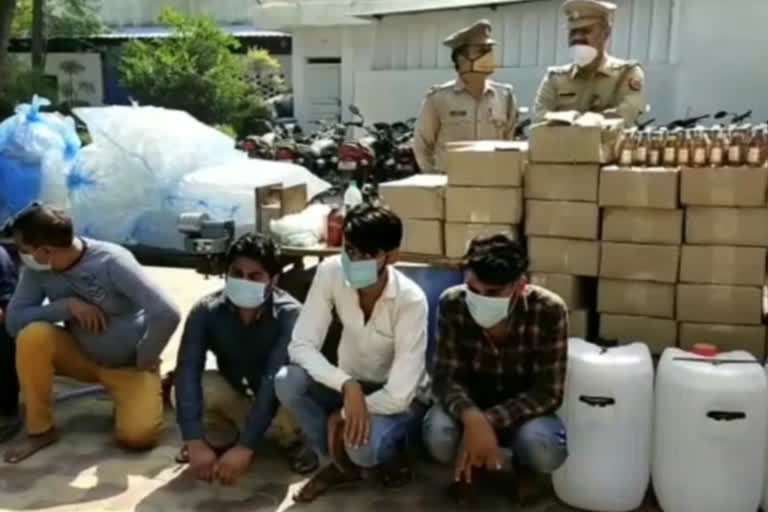 Kavi Nagar Police busts factory for illegal liquor and gutkha five people arrested