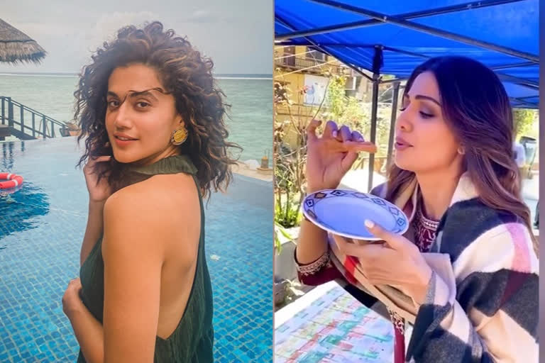 Taapsee back to work mode after vacay, Shilpa relishes 'Sunday Binge' on Hungama 2 sets