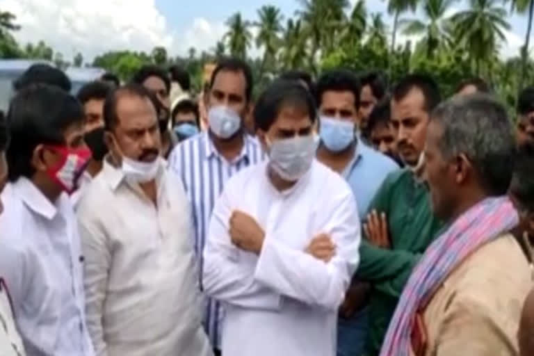 janasena leaders visit flood areas in guntur district