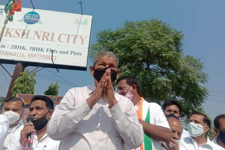 Uttarakhand former Chief Minister Harish Rawat in a Rally in Haridwar