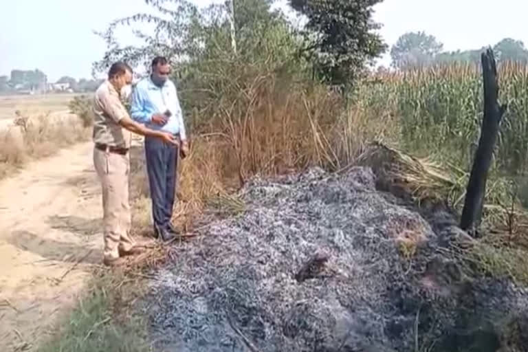 man killed and dead body burned by murderers in palwal