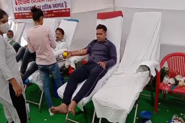 Blood donation camp organized in shiv park sonipat