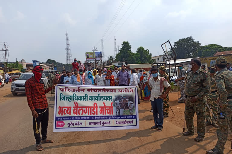 agitation of labour for sand auction in gadchiroli