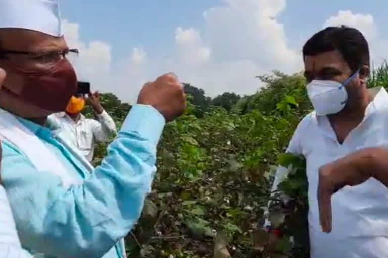 Minister Abdul Sattar inspected the  heavy rain affected area in beed